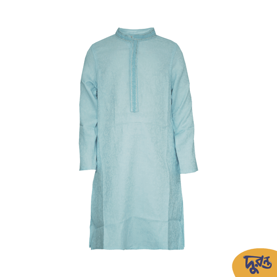 Sky Blue Cotton Panjabi For 7 to 12 Years Boys